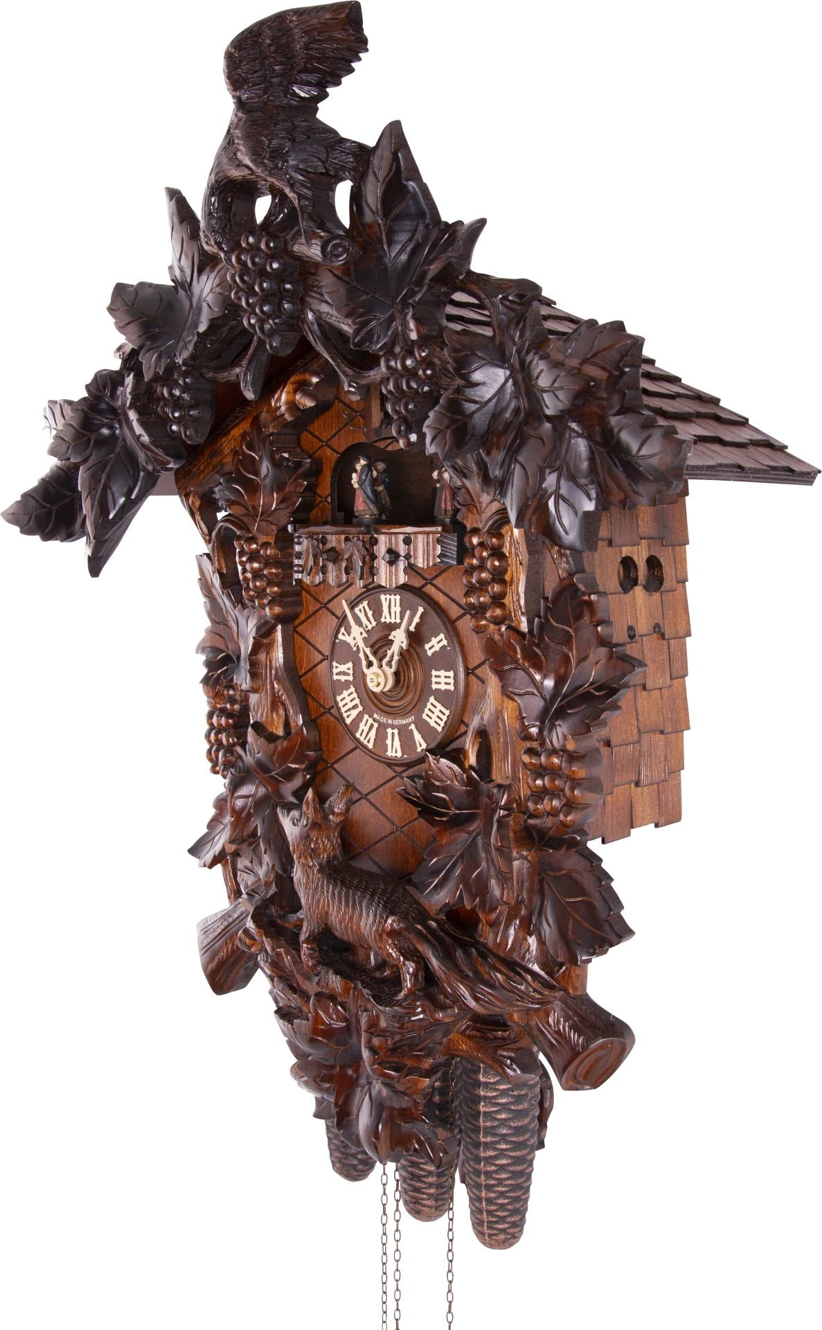 Reloj de cuco estilo “Madera tallada” movimiento mecánico de 8 días 60cm de August Schwer