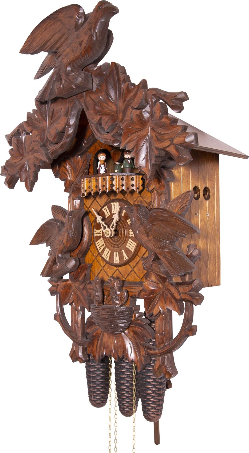 Reloj de cuco estilo “Madera tallada” movimiento mecánico de 8 días 52cm de Rombach & Haas