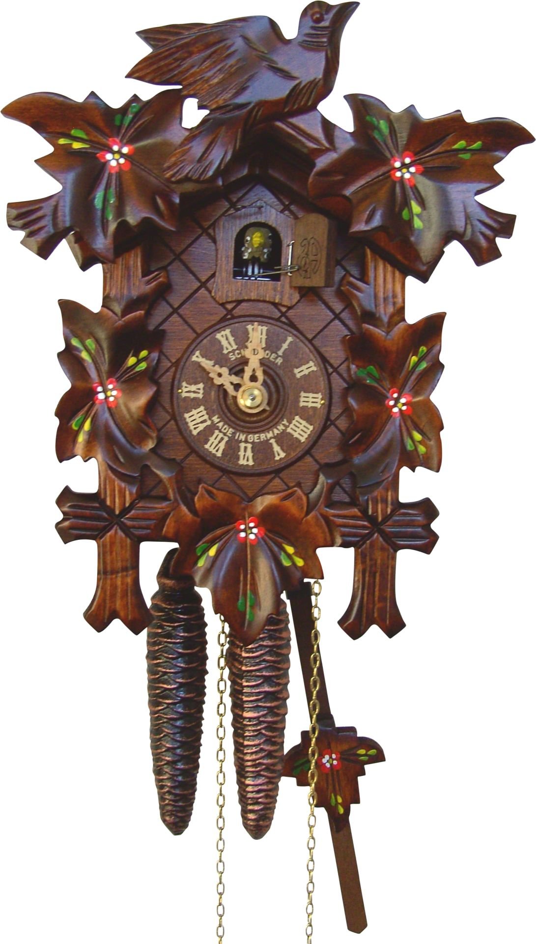 Reloj de cuco estilo “Madera tallada” movimiento mecánico de 1 día 30cm de Anton Schneider