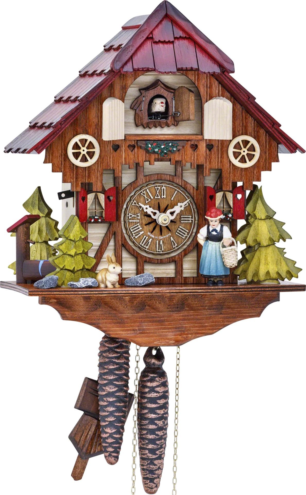 Cuckoo Clock Chalet Style 1 Day Movement 27cm by Hekas