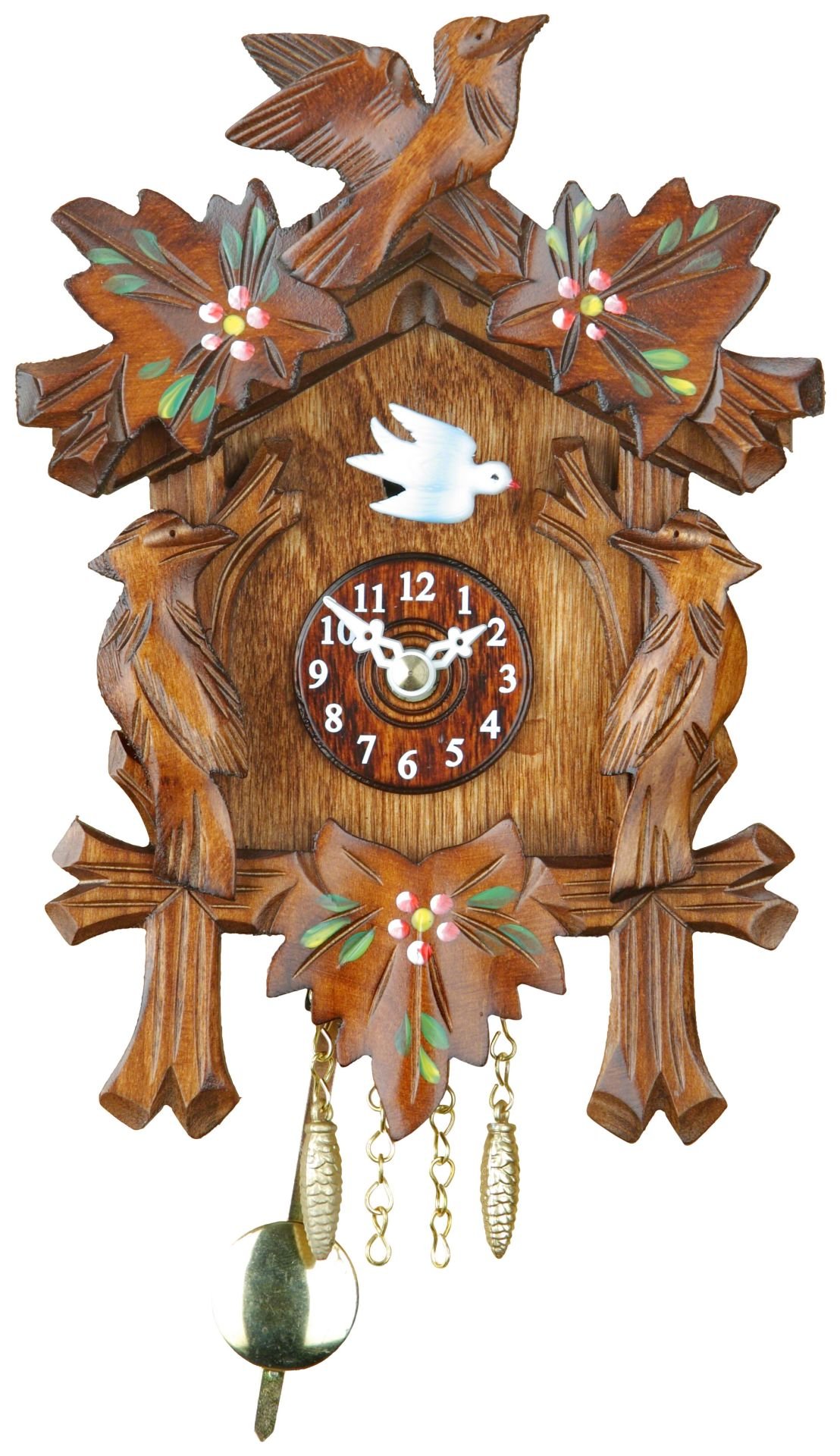 Black Forest Pendulum Clock Quartz Movement 16cm by Trenkle Uhren