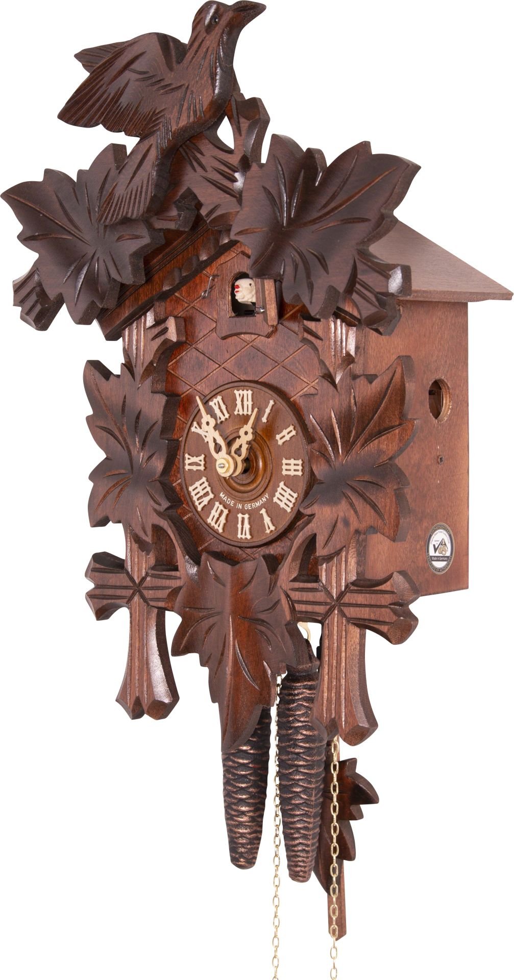 Reloj de cuco estilo “Madera tallada” movimiento mecánico de 1 día 34cm de Hekas