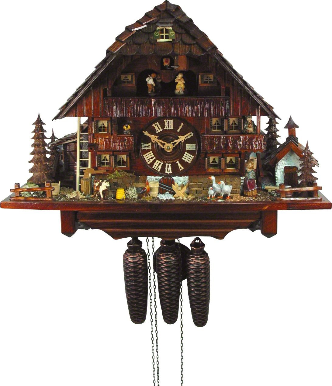 Cuckoo Clock Chalet Style 8 Day Movement 45cm by August Schwer