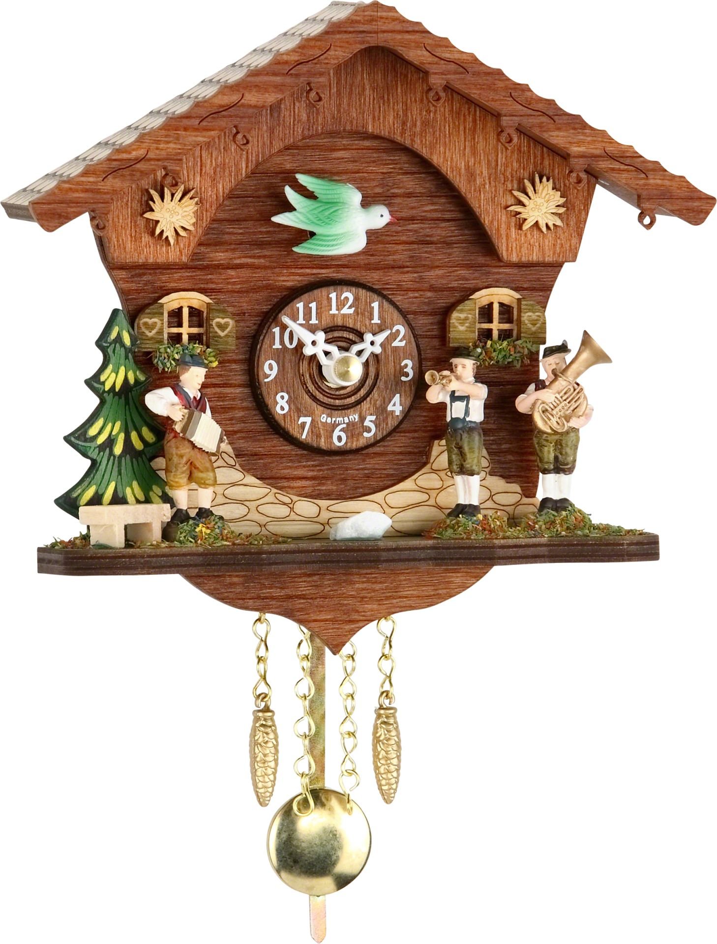 Black Forest Pendulum Clock Kuckulino Quartz Movement 15cm by Trenkle Uhren