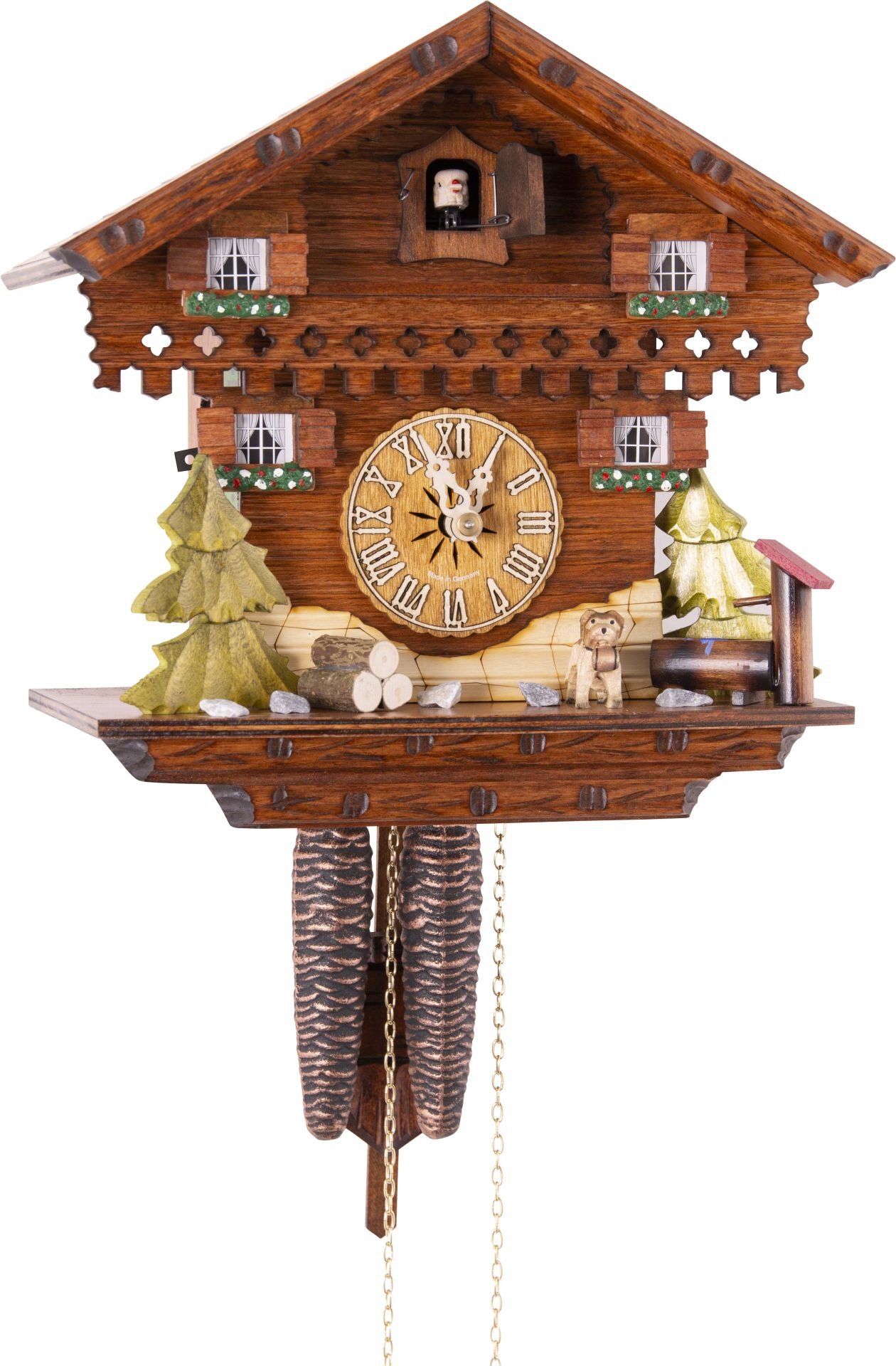 Reloj de cuco estilo “Chalet” movimiento mecánico de 1 día 24cm de Hekas