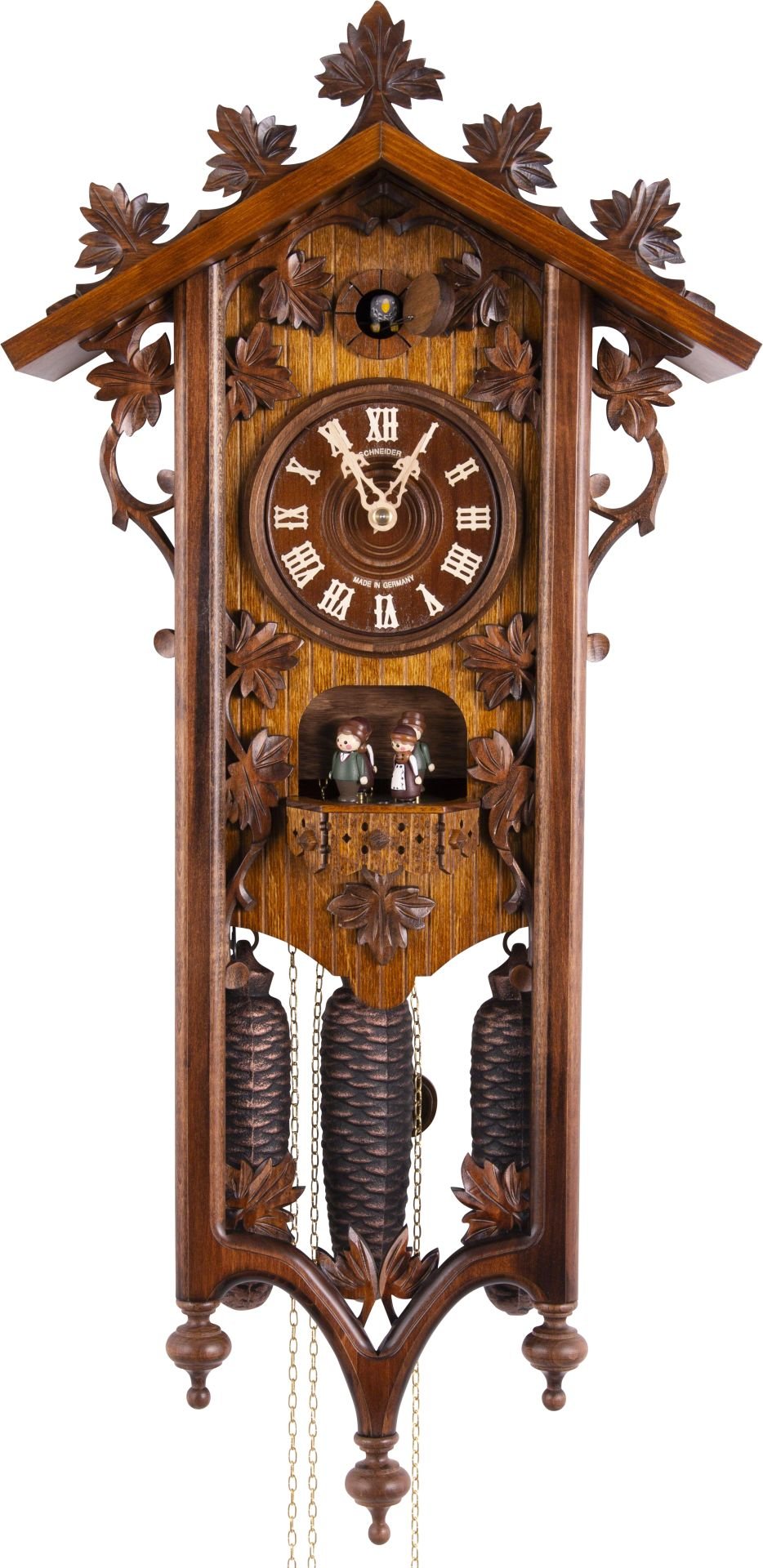 Reloj de cuco estilo “Madera tallada” movimiento mecánico de 8 días 68cm de Anton Schneider