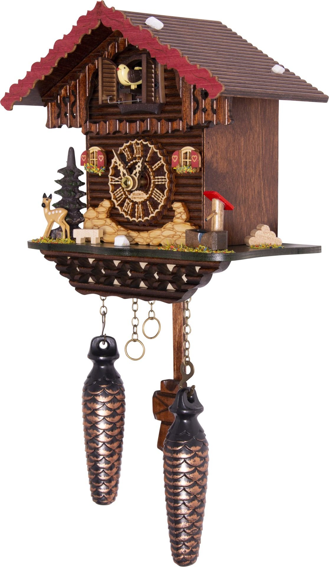 Reloj de cuco estilo “Chalet” de cuarzo 20cm de Trenkle Uhren
