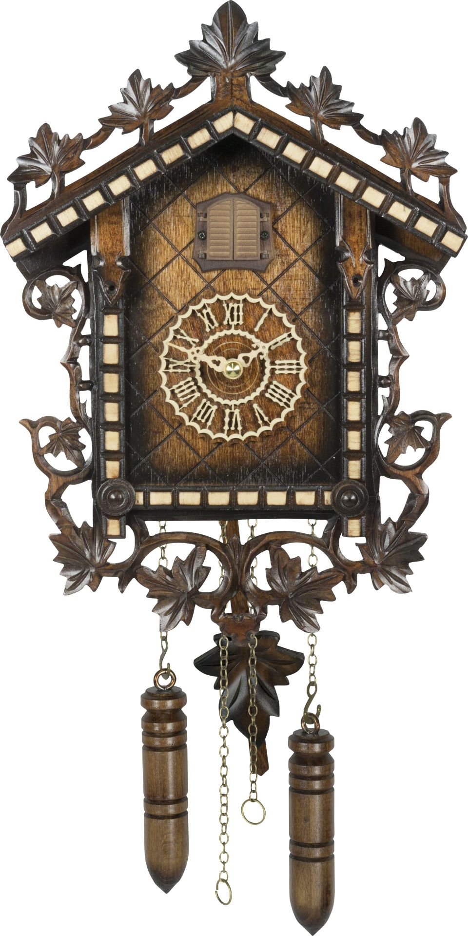 Kuckucksuhr geschnitzt Quarz-Uhrwerk 33cm von Trenkle Uhren
