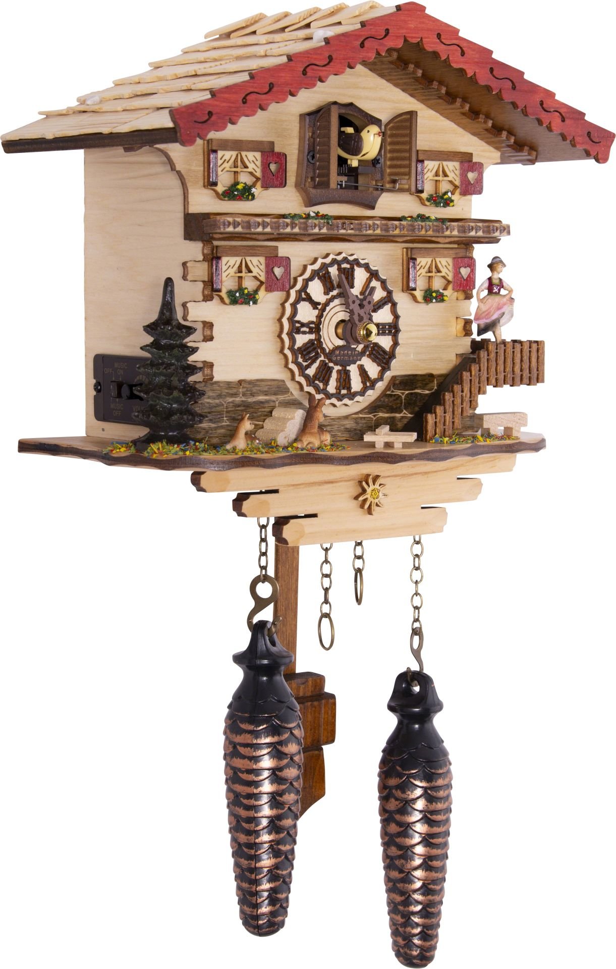 Kuckucksuhr Chalet-Stil Quarz-Uhrwerk 20cm von Trenkle Uhren