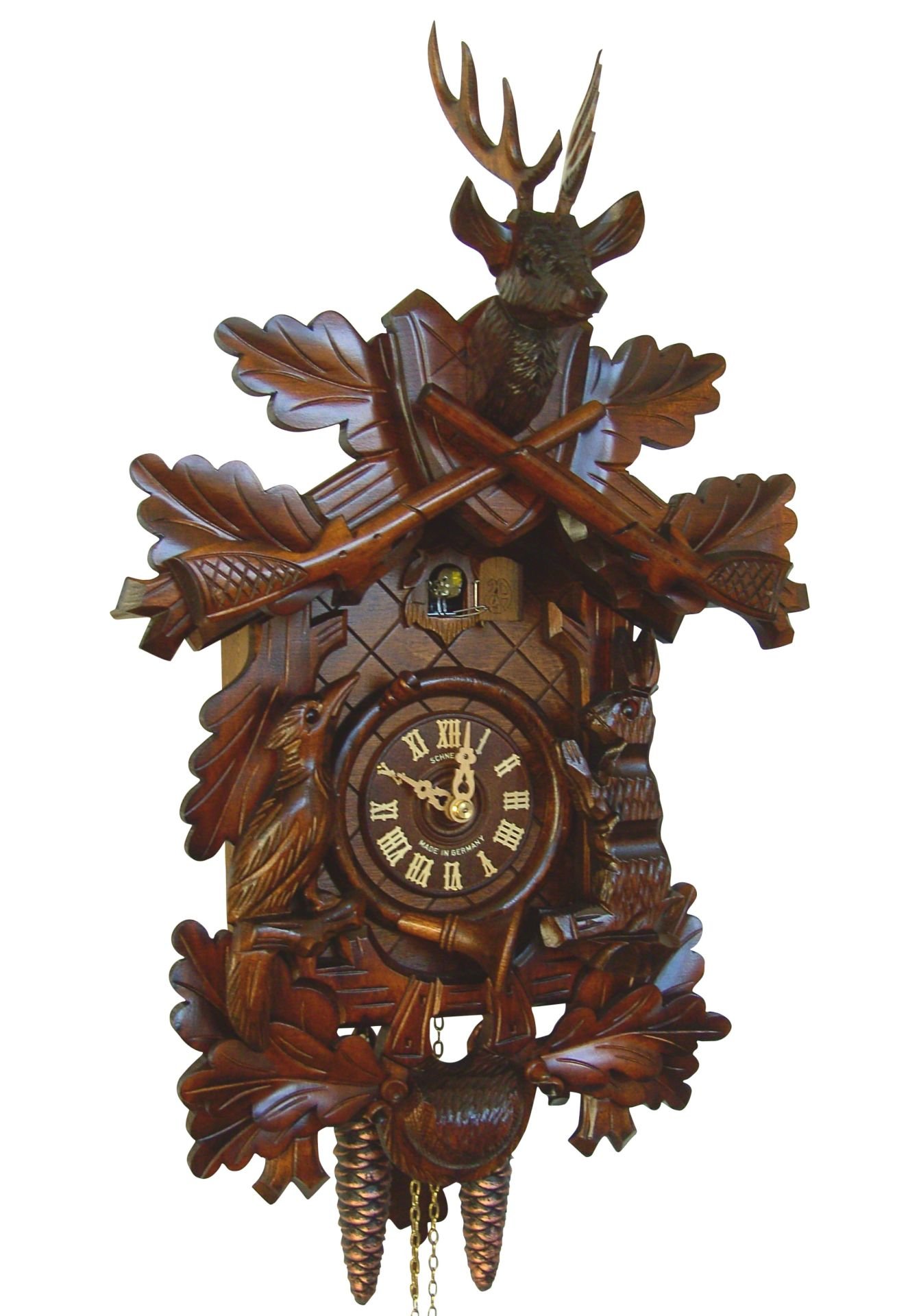 Cuckoo Clock Carved Style 1 Day Movement 48cm by Anton Schneider