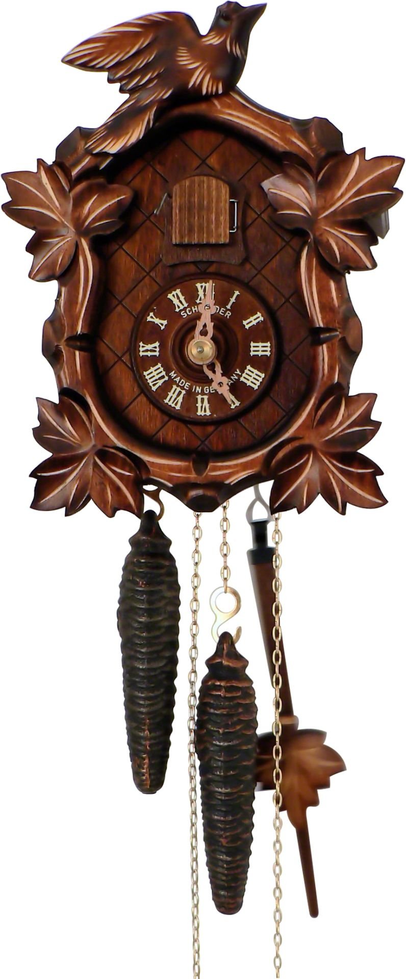Reloj de cuco estilo “Madera tallada” movimiento mecánico de 1 día 20cm de Anton Schneider