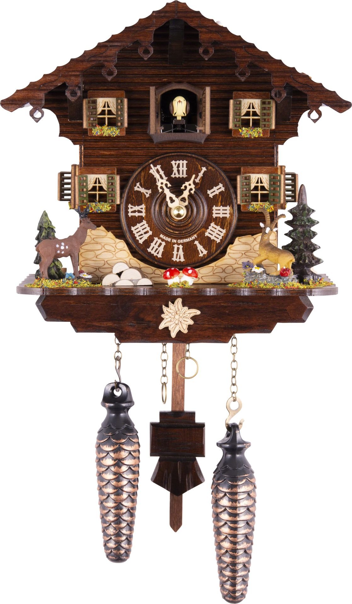 Cuckoo Clock Chalet Style Quartz Movement 23cm by Trenkle Uhren