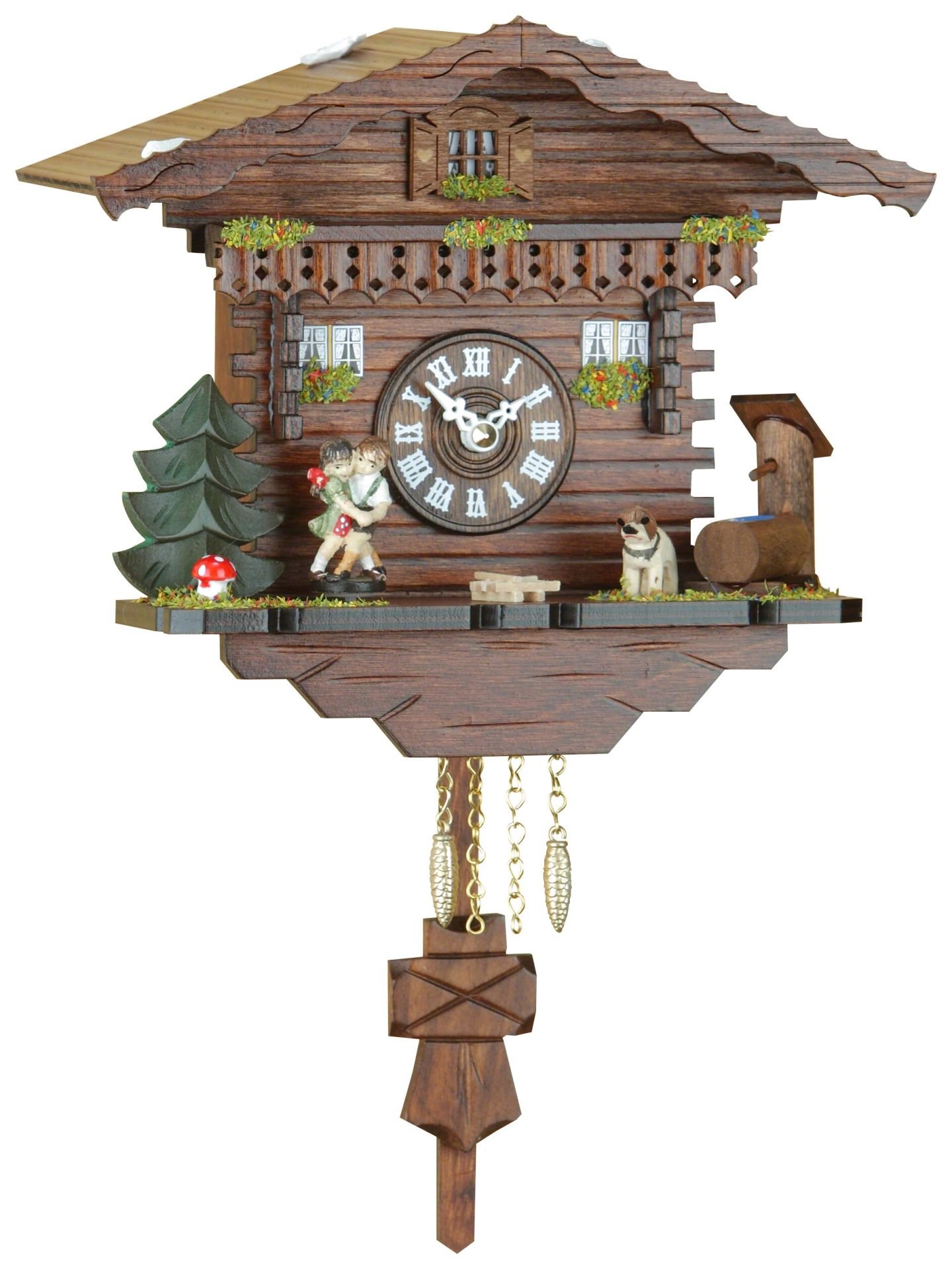 Black Forest Pendulum Clock Quartz Movement 18cm by Trenkle Uhren