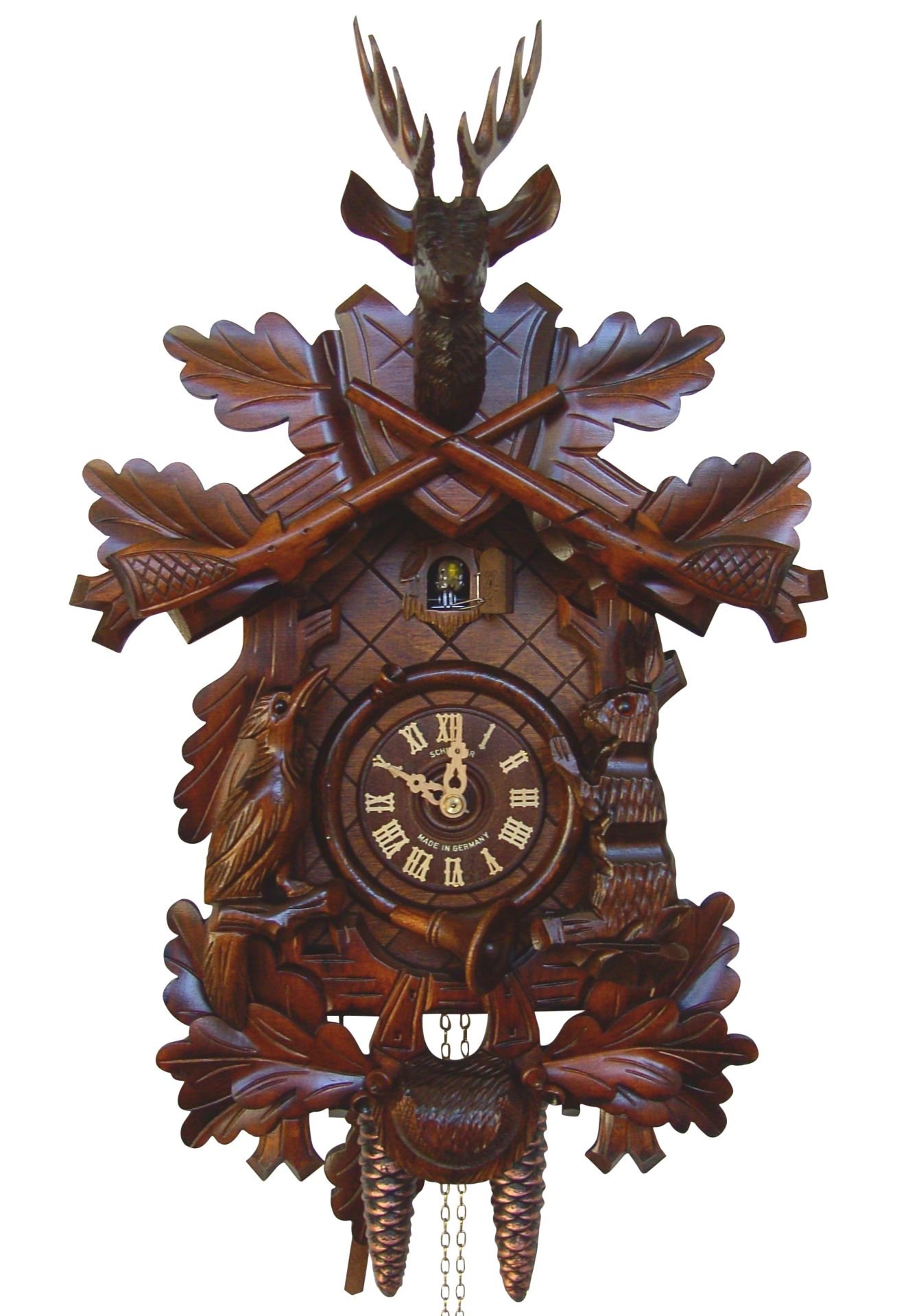 Orologio cucu tradizionale meccanismo giornaliero 48cm di Anton Schneider