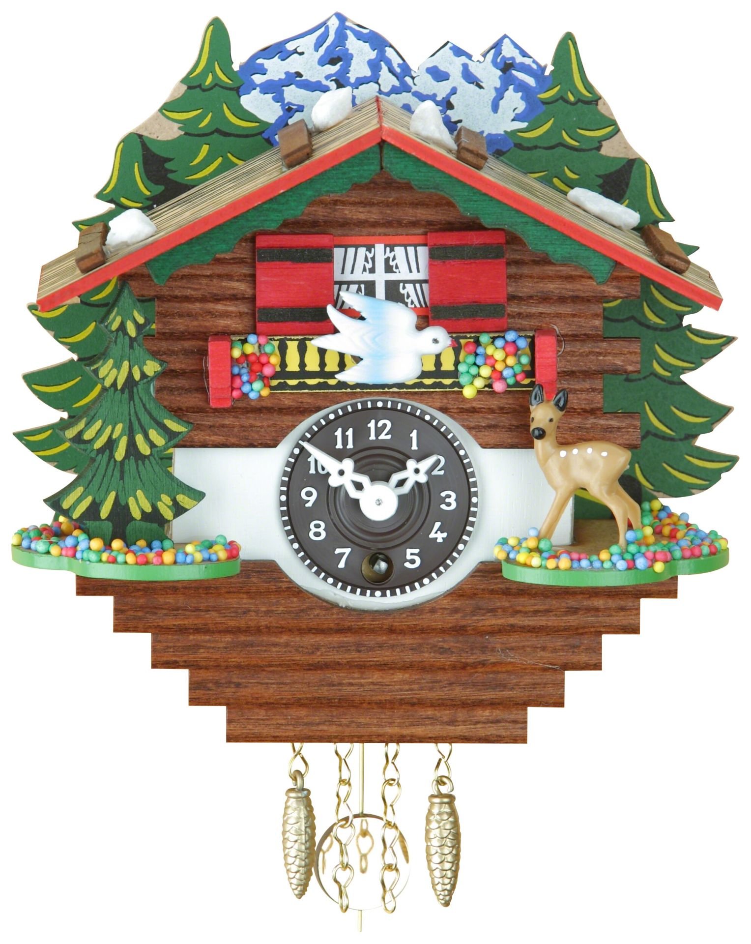 Black Forest Pendulum Clock Quartz Movement 14cm by Trenkle Uhren