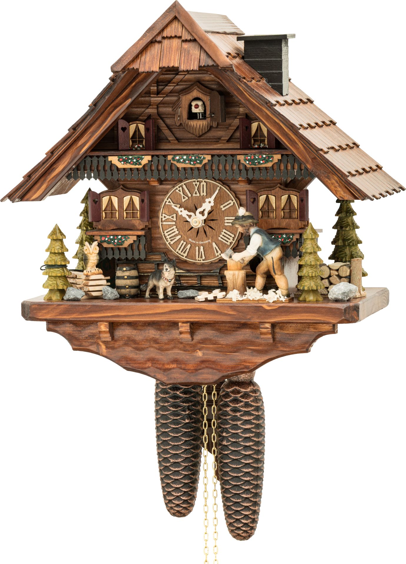 Horloge coucou en Chalet mouvement 8 jours 34cm de Hekas