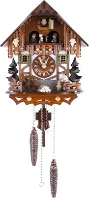 Kuckucksuhr Chalet-Stil Quarz-Uhrwerk 33cm von Anton Schneider
