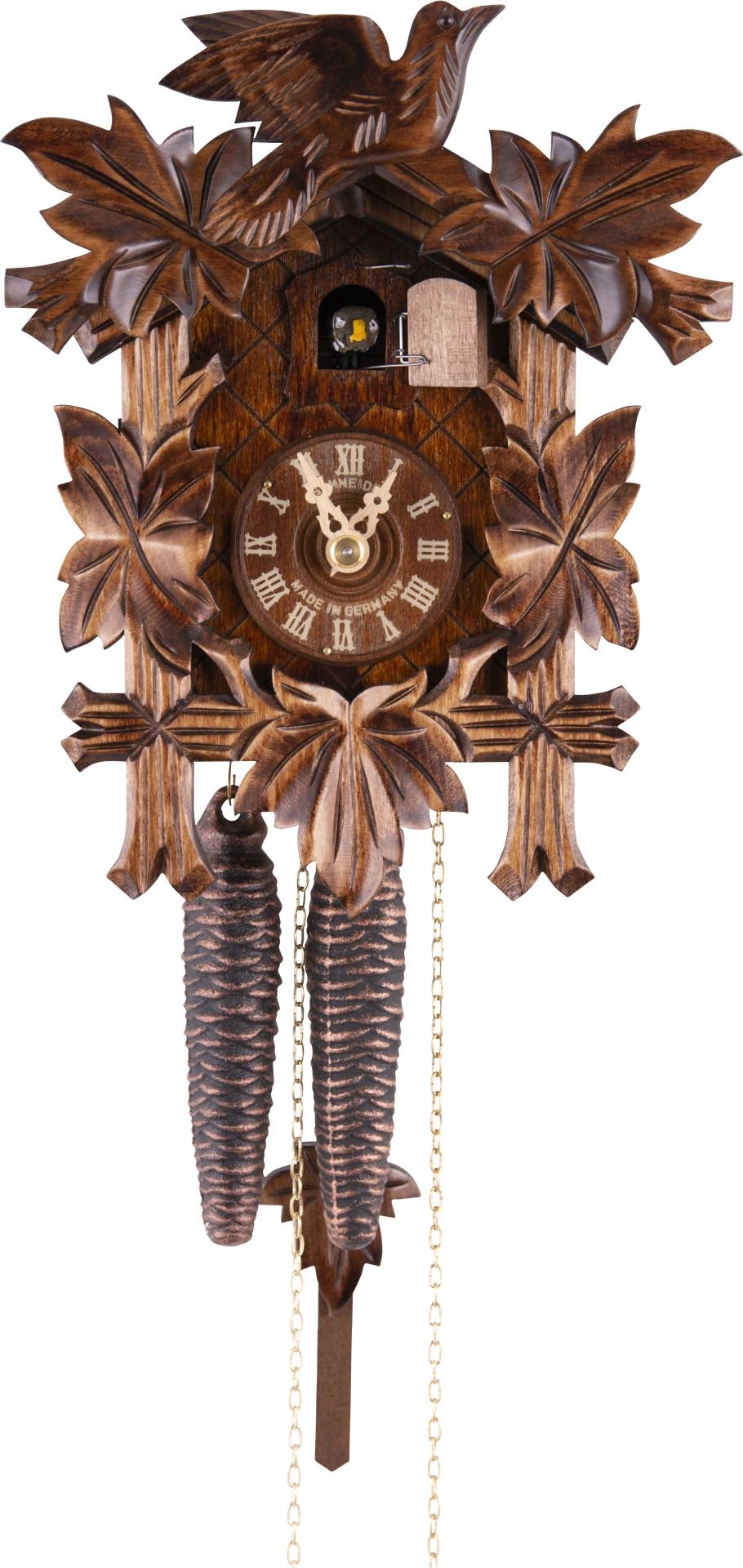 Reloj de cuco estilo “Madera tallada” movimiento mecánico de 1 día 23cm de Anton Schneider