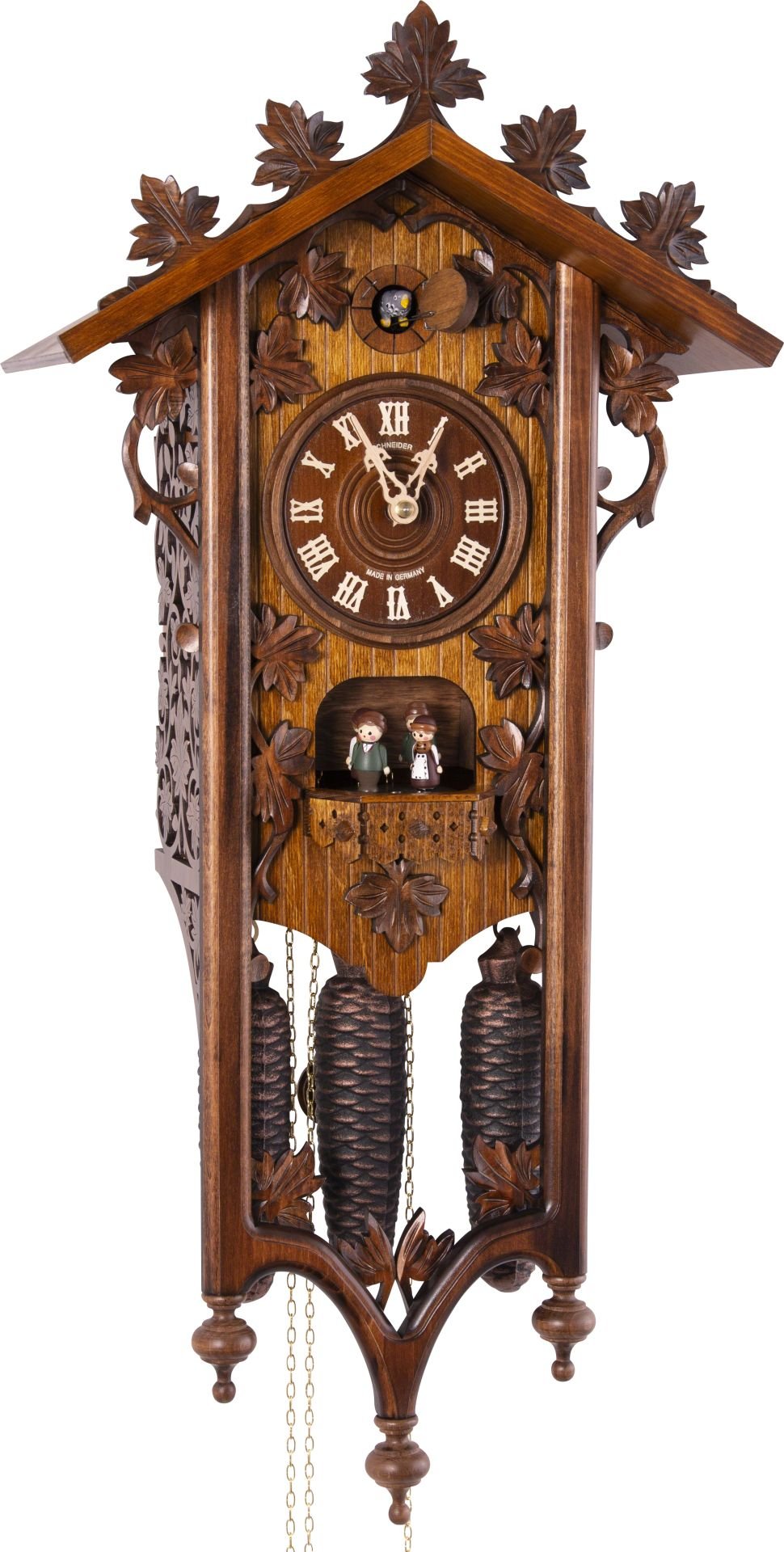 Reloj de cuco estilo “Madera tallada” movimiento mecánico de 8 días 68cm de Anton Schneider