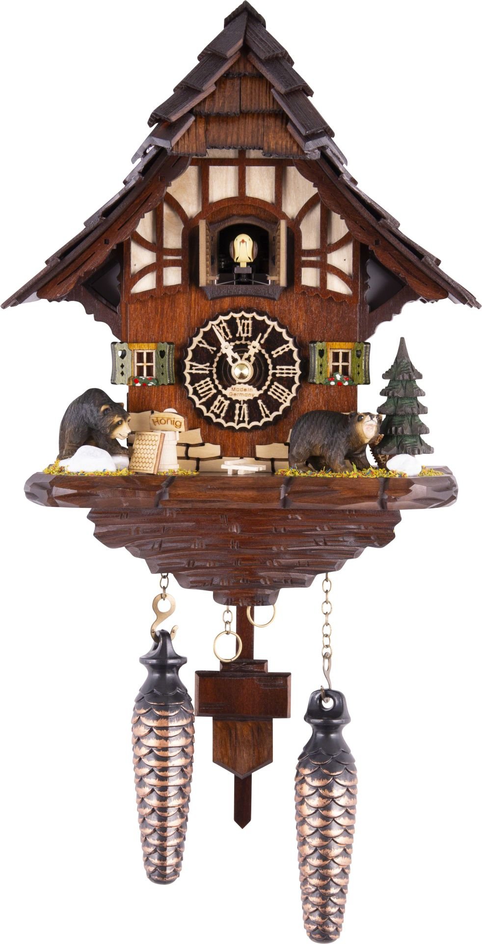 Cuckoo Clock Chalet Style Quartz Movement 28cm by Trenkle Uhren