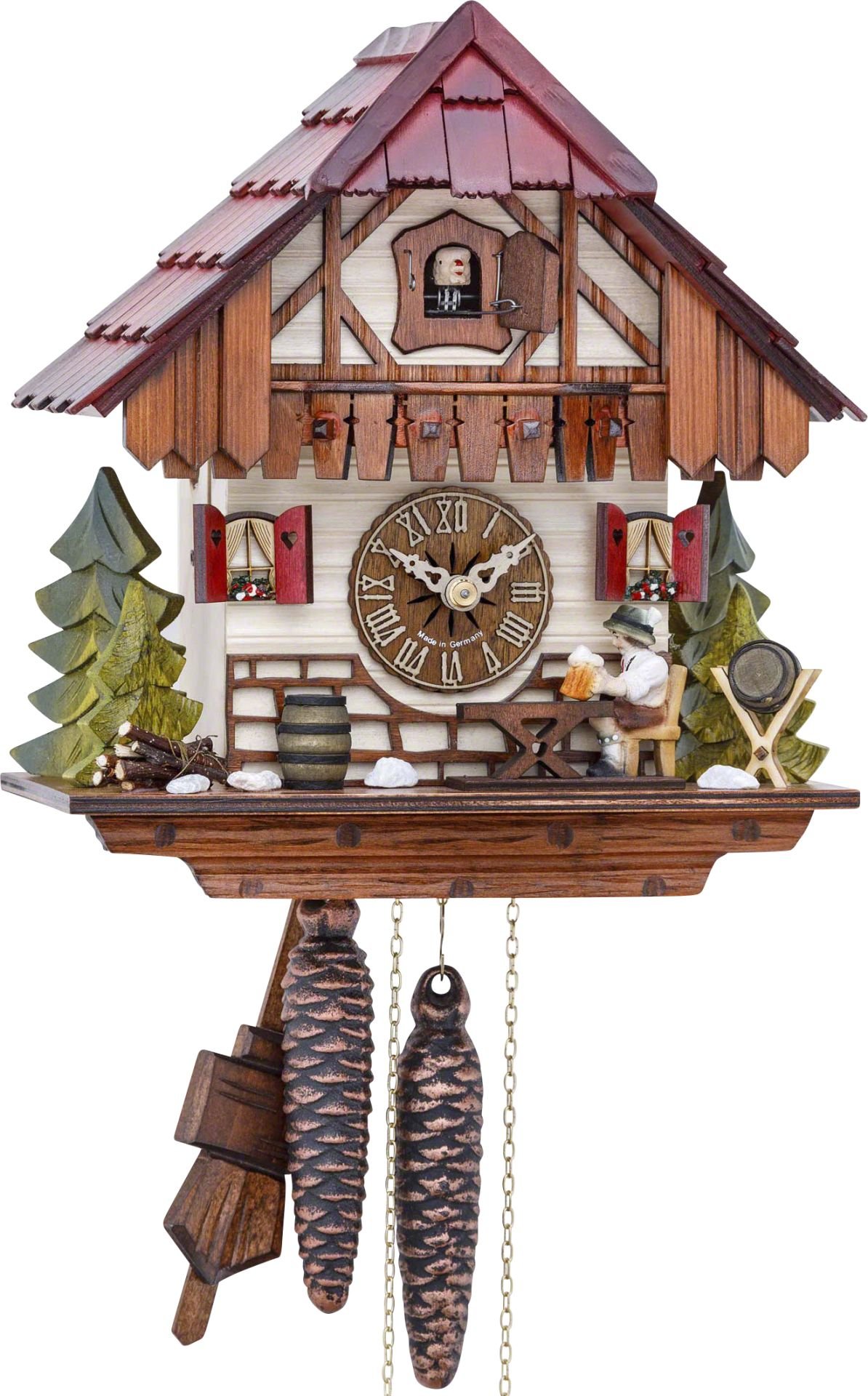 Cuckoo Clock Chalet Style 1 Day Movement 25cm by Hekas