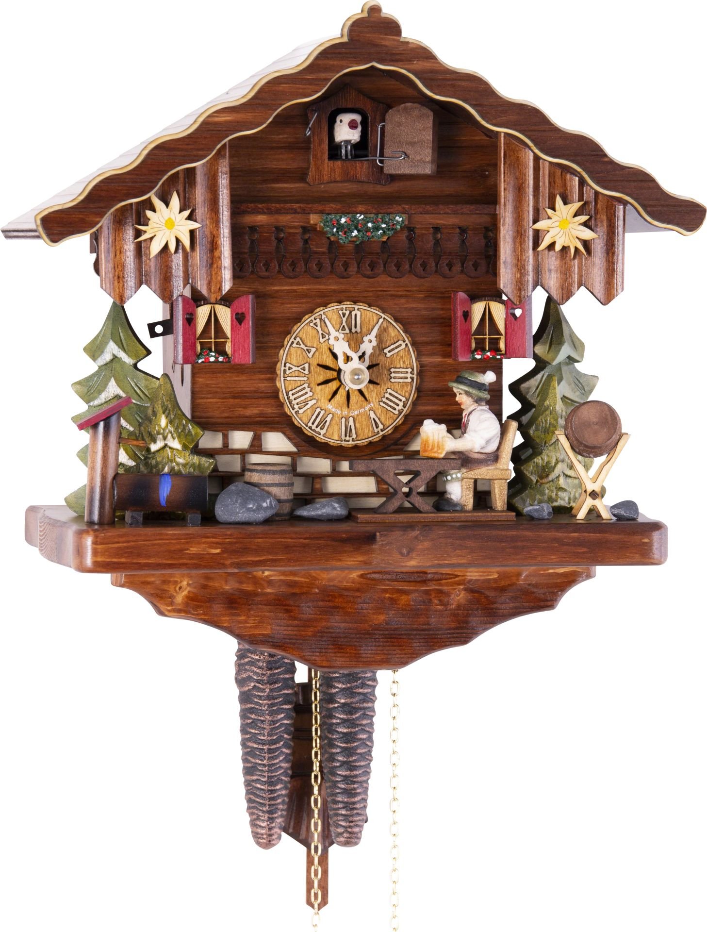 Cuckoo Clock Chalet Style 1 Day Movement 26cm by Hekas