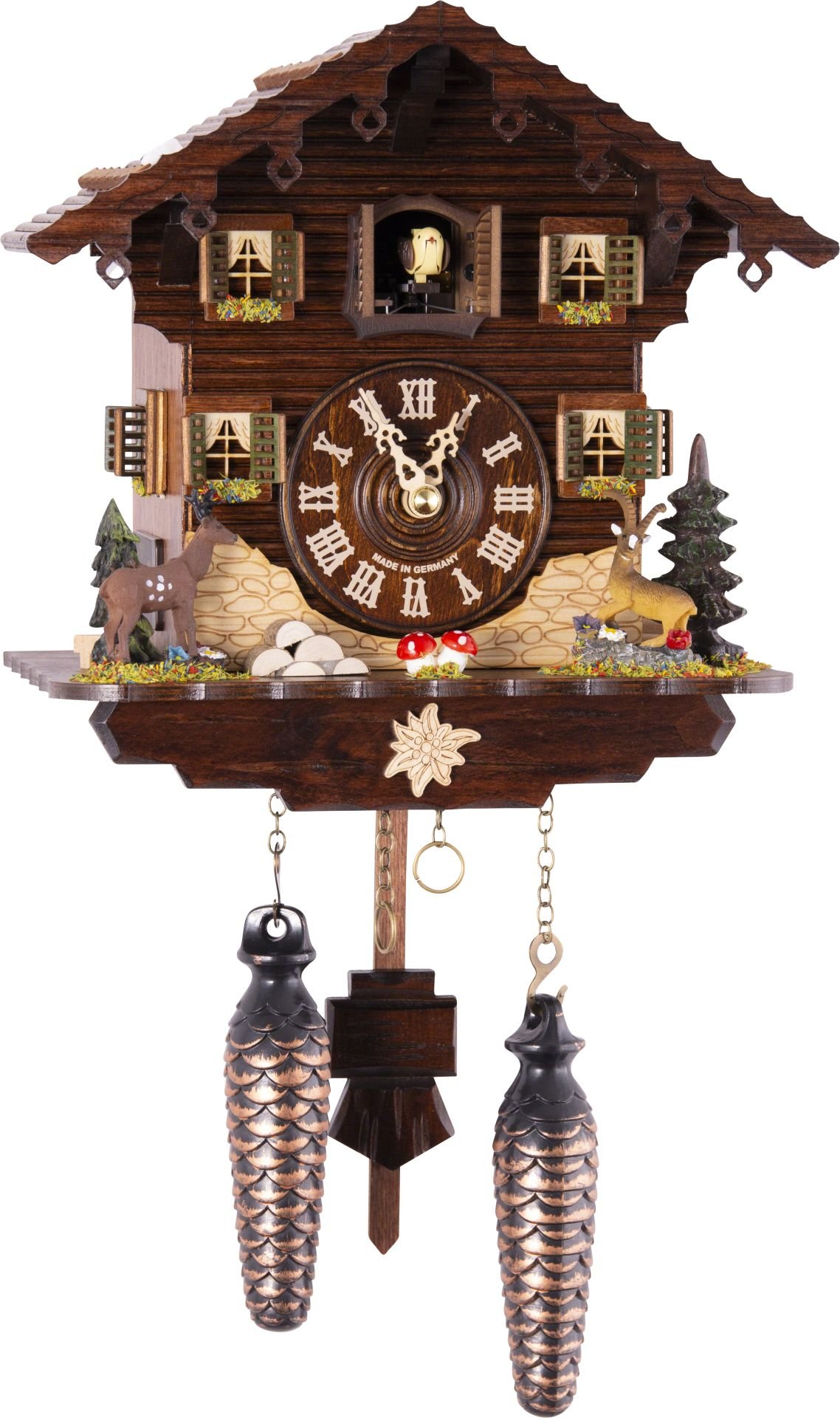 Reloj de cuco estilo “Chalet” de cuarzo 23cm de Trenkle Uhren