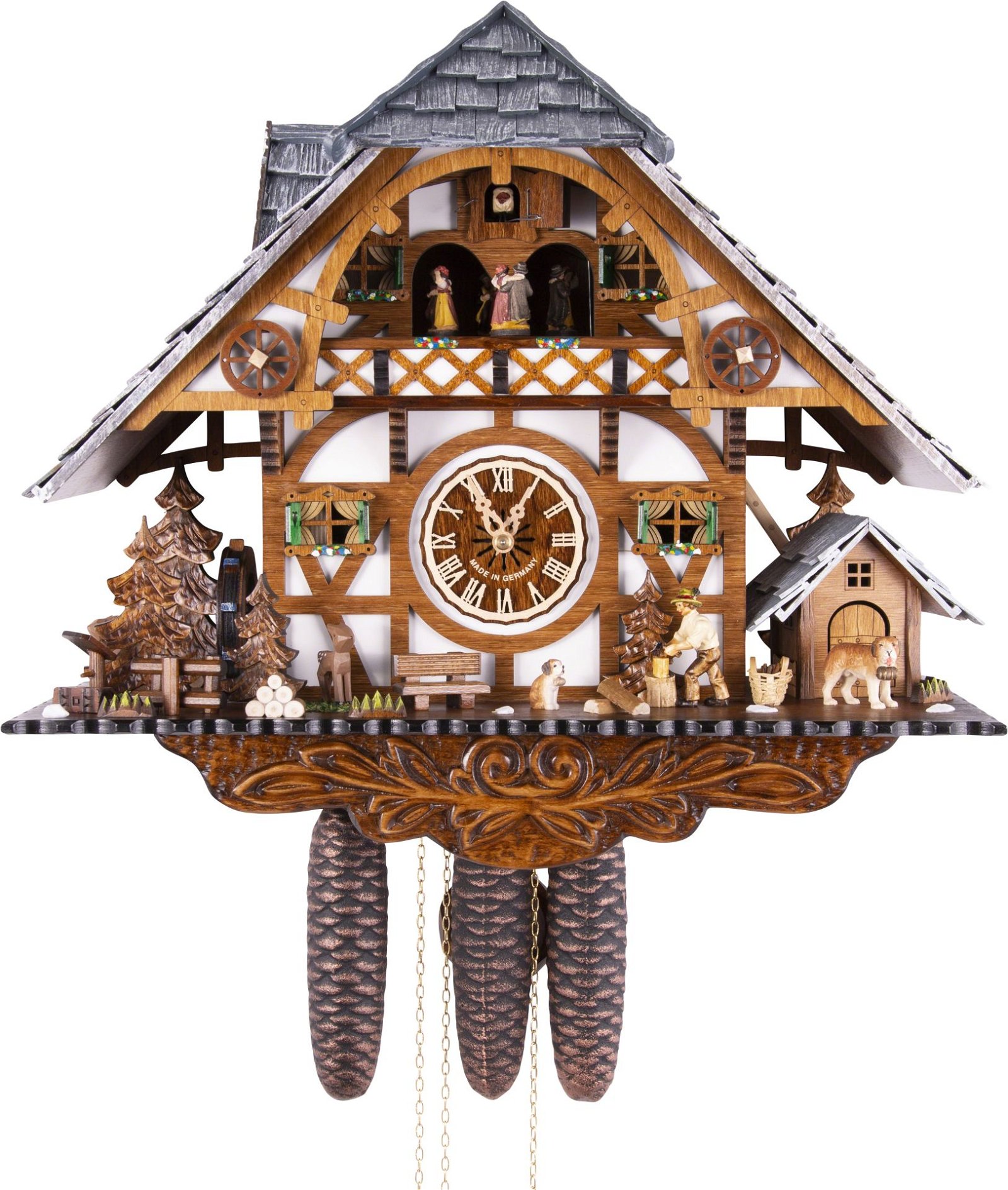 Kuckucksuhr Chalet-Stil 8-Tage-Uhrwerk 43cm von Engstler