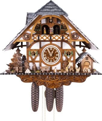 Kuckucksuhr Chalet-Stil 8-Tage-Uhrwerk 43cm von Engstler