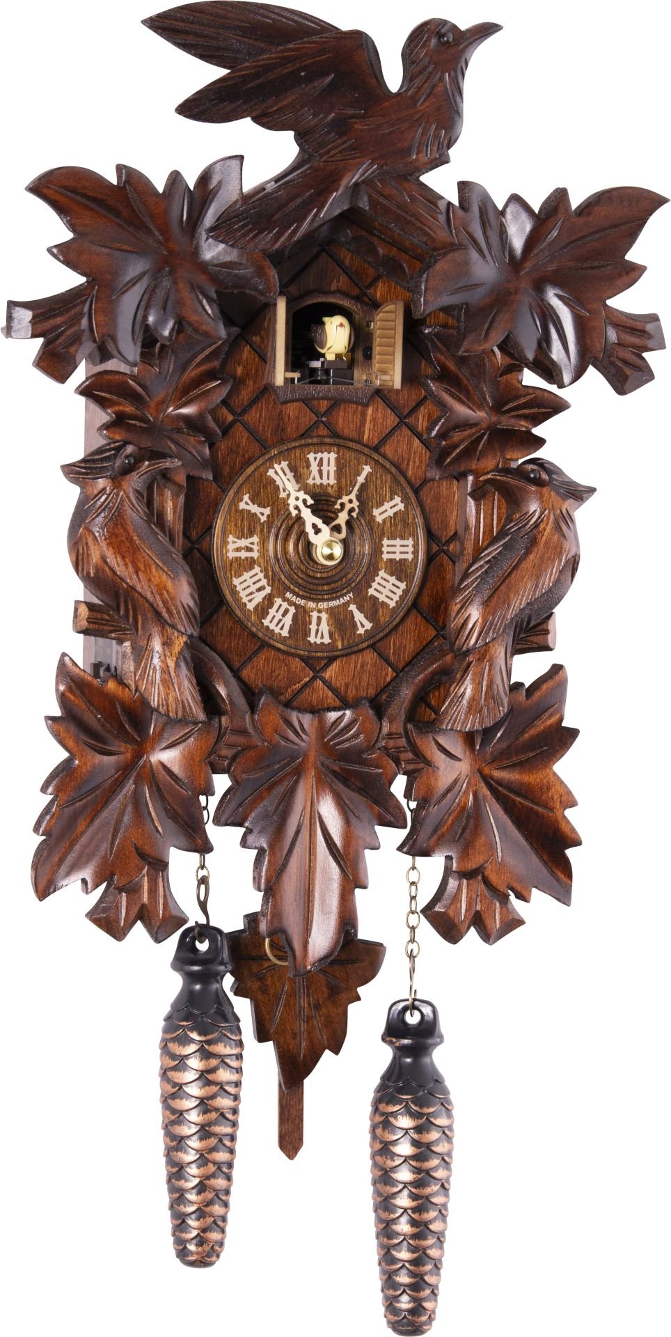 Reloj de cuco estilo “Madera tallada” de cuarzo 36cm de Trenkle Uhren