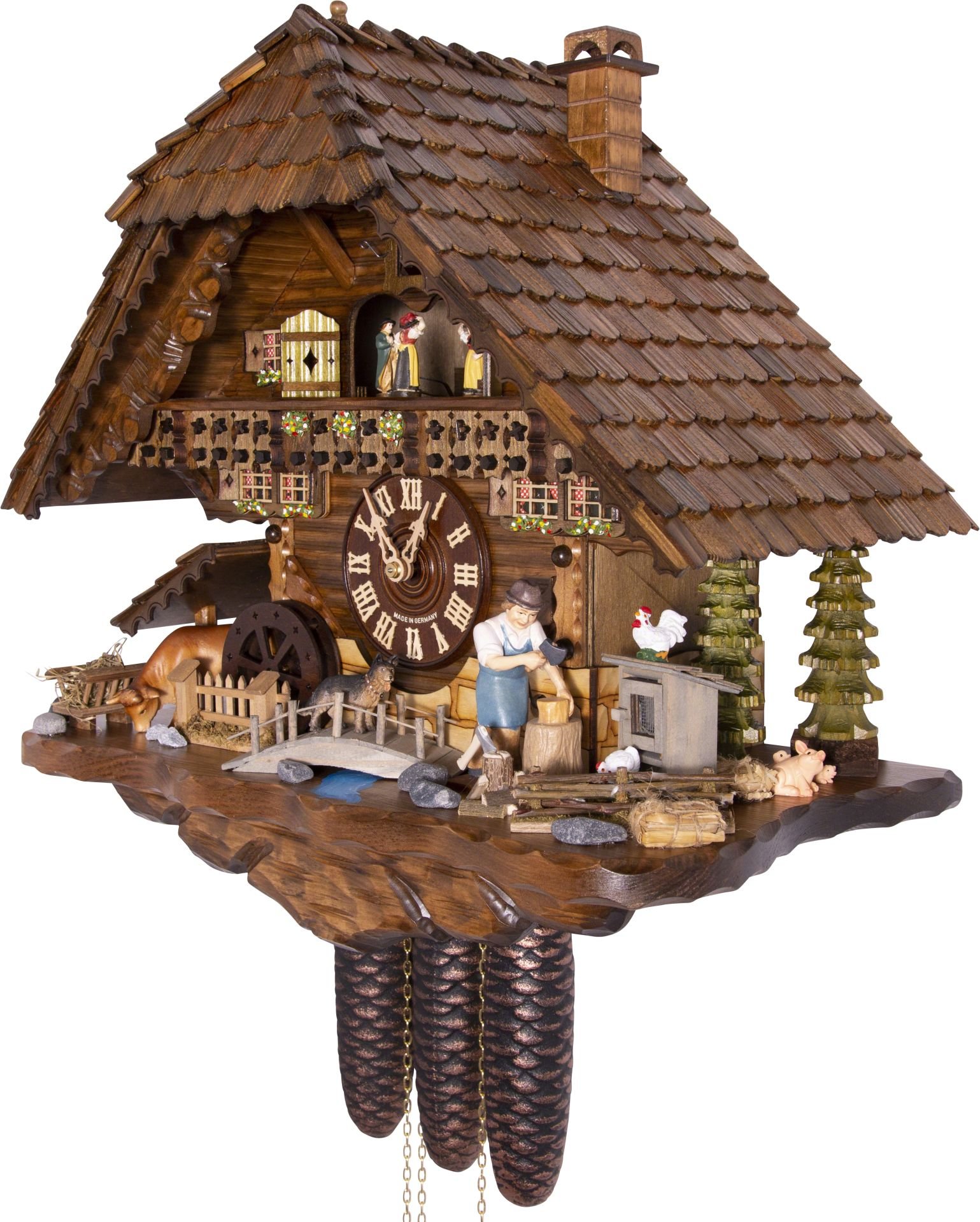 Cuckoo Clock Chalet Style 8 Day Movement 46cm by Hekas