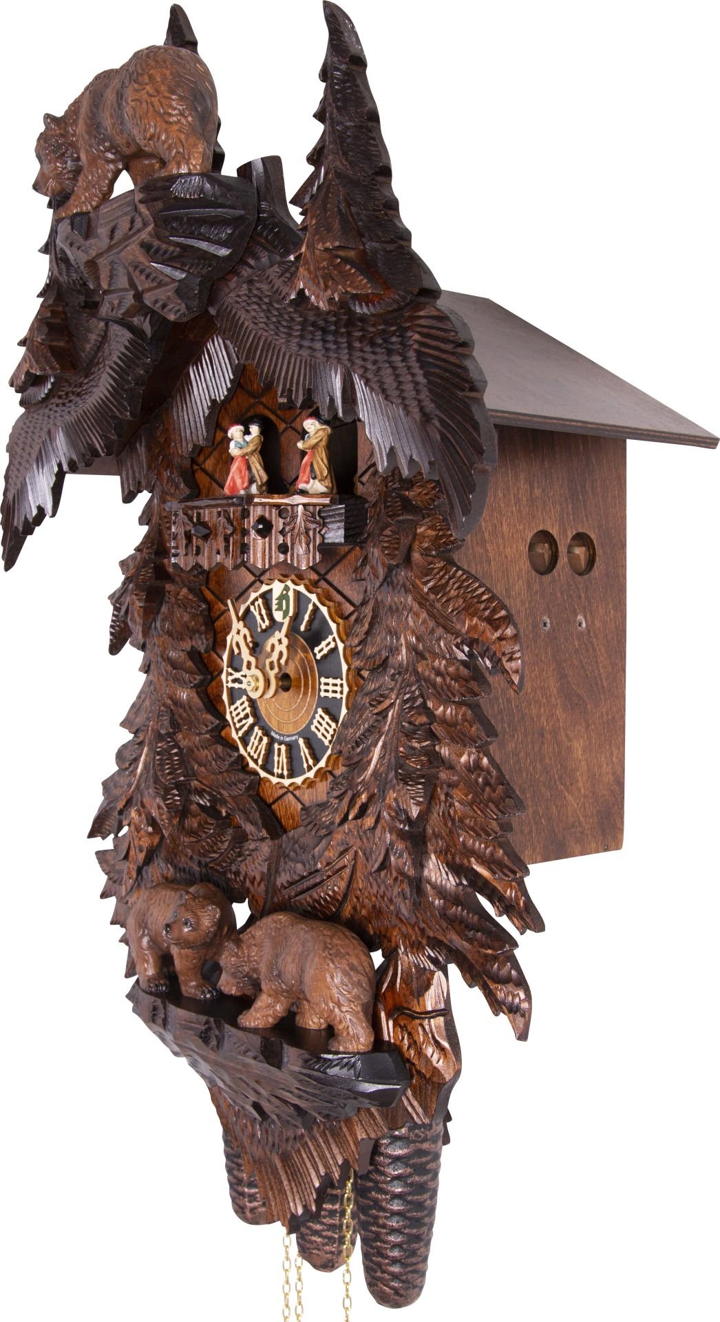 Kuckucksuhr Im Bärenwald - 8-Tage geschnitzt 58cm - Hönes