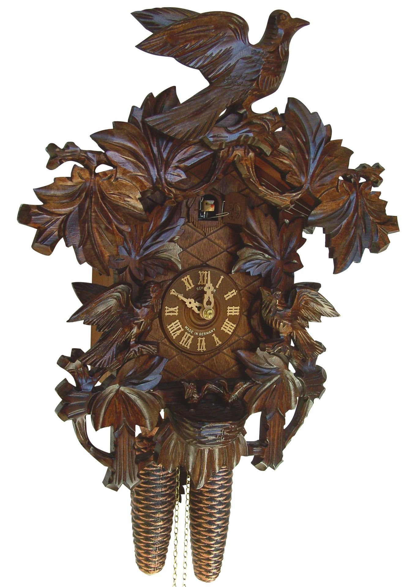 Cuckoo Clock Carved Style 8 Day Movement 42cm by Anton Schneider
